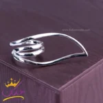 انگشتر استیل زنانه مینیمال برگ نقره ای | SP 1439