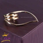 انگشتر استیل زنانه مینیمال برگ طلایی | SP 1440