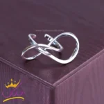 انگشتر استیل زنانه مینیمال بینهایت نقره ای | SP 1667