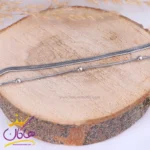 دستبند استیل زنانه زنجیر دو لاین هرینگبون نقره ای | st 4301