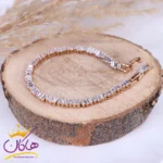 دستبند استیل زنانه زنجیر تمام نگین باگتی | xp 5034