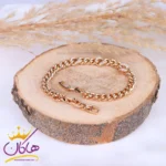 دستبند استیل زنانه زنجیر کارتیر نگین دار طلایی | xp 5026