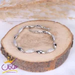 دستبند استیل زنانه زنجیر بیضی ساده و نگینی | xp 5075