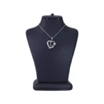 گردنبند استیل زنانه قلب و گل رز با آویز پروانه | xp 41661