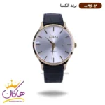 ساعت الکسا مردانه بند چرم مشکی قاب طلایی 0096/2