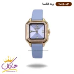 ساعت الکسا زنانه بند چرم آبی قاب مربع 2019/3