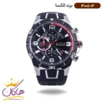 ساعت الکسا مردانه بند رابر مشکی کرنوگراف 3001/3