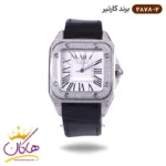 ساعت کارتیر مردانه بند چرم مشکی قاب فول نگین 2878/2