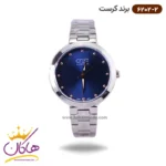 ساعت کرست زنانه بند استیل صفحه آبی مدل 6202/2