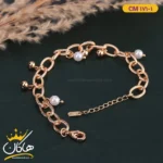 دستبند استیل زنانه آویز مروارید و گوی | 171/1 cm