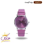 ساعت کرست زنانه بند چرمی بنفش crest 6103/2