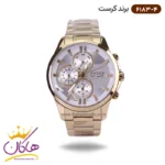 ساعت کرست مردانه فلزی طلایی فول دیت مدل crest 6183/4