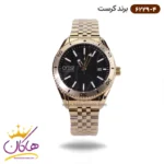 ساعت کرست مردانه فلزی طلایی صفحه مشکی مدل 6229/4