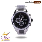ساعت کرست مردانه فلزی صفحه مشکی دو زمانه مدل 6266/5