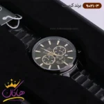 ساعت مچی مردانه کرست استیل مشکی مدل crest 9021/3