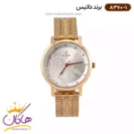 ساعت داتیس زنانه رزگلد صفحه سفید گل دار | DATIS 8370-1