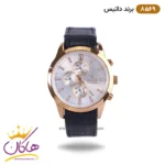 ساعت داتیس مردانه بند چرمی مشکی قاب رزگلد 8569/1
