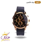 ساعت داتیس مردانه بند چرمی مشکی صفحه مشکی 8569/2