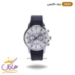 ساعت داتیس مردانه بند چرم مشکی قاب نقره ای 8581/4