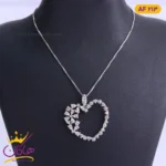 گردنبند نقره زنانه قلب تو خالی | AF213