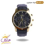 ساعت الگانس مردانه بند چرمی مشکی طلایی مدل G2034