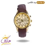 ساعت الگانس زنانه بند چرمی طلایی مدل 2035