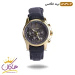 ساعت الگانس زنانه بند چرمی مشکی طلایی مدل L2038