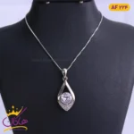 گردنبند نقره زنانه آویز نگین کریستالی | AF224