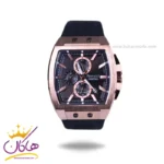 ساعت مچی فروچی مردانه بند رابر مشکی قاب رزگلد مربع FC03297/03