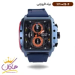 ساعت فروچی مردانه بند رابر سورمه ای کرنوگراف قاب مربع 23001s/4