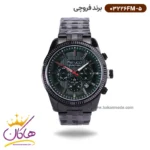 ساعت فروچی مردانه فلزی مشکی صفحه سبز 03226fm-5