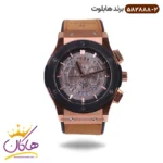 ساعت هابلوت مردانه بند رابر کرنوگراف صفحه اسکلتون قاب مشکی 582888/2