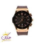 ساعت هابلوت مردانه بند چرم کرنوگراف صفحه مشکی 888/52