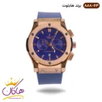 ساعت هابلوت مردانه کرنوگراف صفحه سورمه ای قاب رزگلد 888/63
