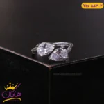 انگشتر استیل زنانه طرح اشک نقره ای | ysx 553/2
