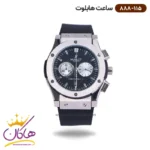 ساعت هابلوت مردانه بند رابر کرنوگراف قاب نقره ای 888/115