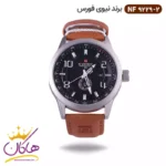 ساعت نیوی فورس مردانه بند چرمی صفحه مشکی کد 9229/2