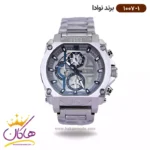 ساعت نوادا مردانه کرنوگراف فلزی نقره ای کد 1007/1