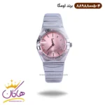 ساعت اومگا زنانه فلزی نقره ای صفحه صورتی 88988005/4