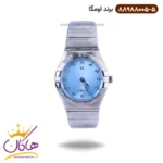 ساعت امگا زنانه فلزی نقره ای صفحه آبی 88988005/5