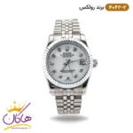 ساعت زنانه رولکس دیت جاست استیل صفحه سفید 4042/2