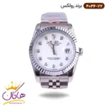 ساعت رولکس مردانه فلزی نقره ای صفحه سفید 4044/22