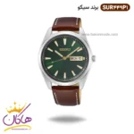 ساعت سیکو مردانه بند چرمی صفحه سبز SUR449P1