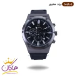 ساعت سنیور مردانه بند رابر مشکی قاب طوسی کرنوگراف 1018