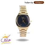 ساعت سولیدا زنانه استیل طلایی صفحه سرمه ای S4115/4