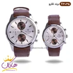 ساعت ست زنانه مردانه تلارو بند چرم قهوه ای کد T 3035