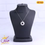 گردنبند نقره زنانه آویز گرد نگینی | AF258