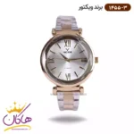 ساعت ویکتور زنانه فلزی قاب طلایی صفحه سفید 1455/3