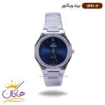 ساعت ویکتور زنانه فلزی نقره ای صفحه سورمه ای 1461/2