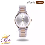 ساعت ویکتور زنانه فلزی نقره ای طلایی صفحه گرد 1484/2
